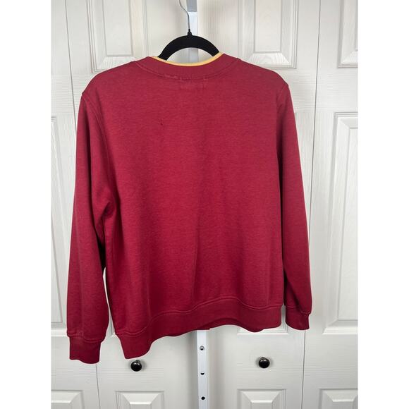 Shenanigans red floral embroidered 90s crew neck cardigan cottagecore medium - Picture 8 of 9